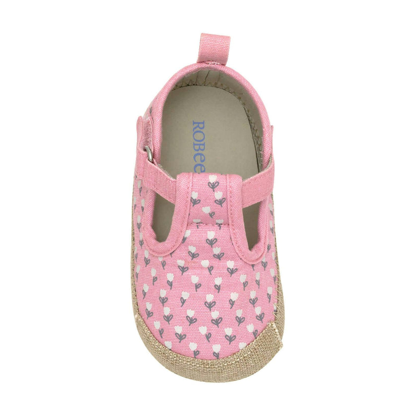 Tulips Blush Canvas Espadrille First Kick