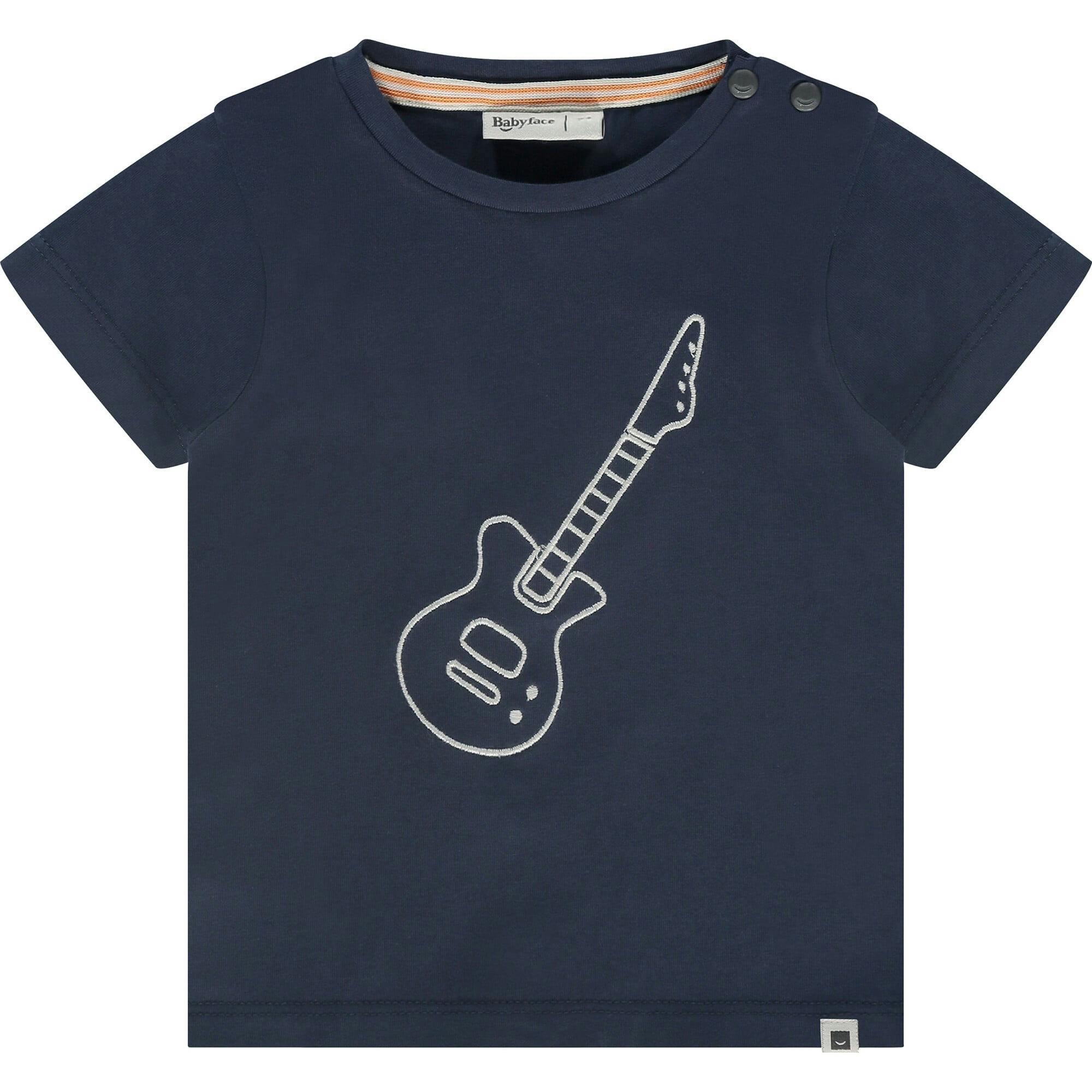Guitar Print Round Neck Short Sleeve T-Shirt