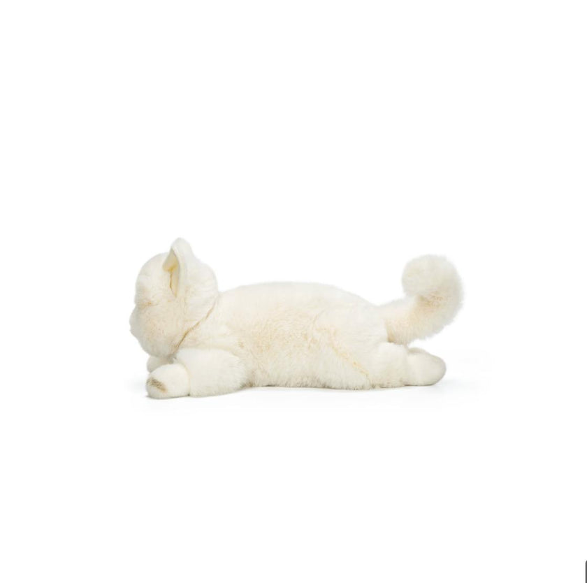 McHugs Lazy Yogurt White Cat Weighted Plush Animal 25 cm