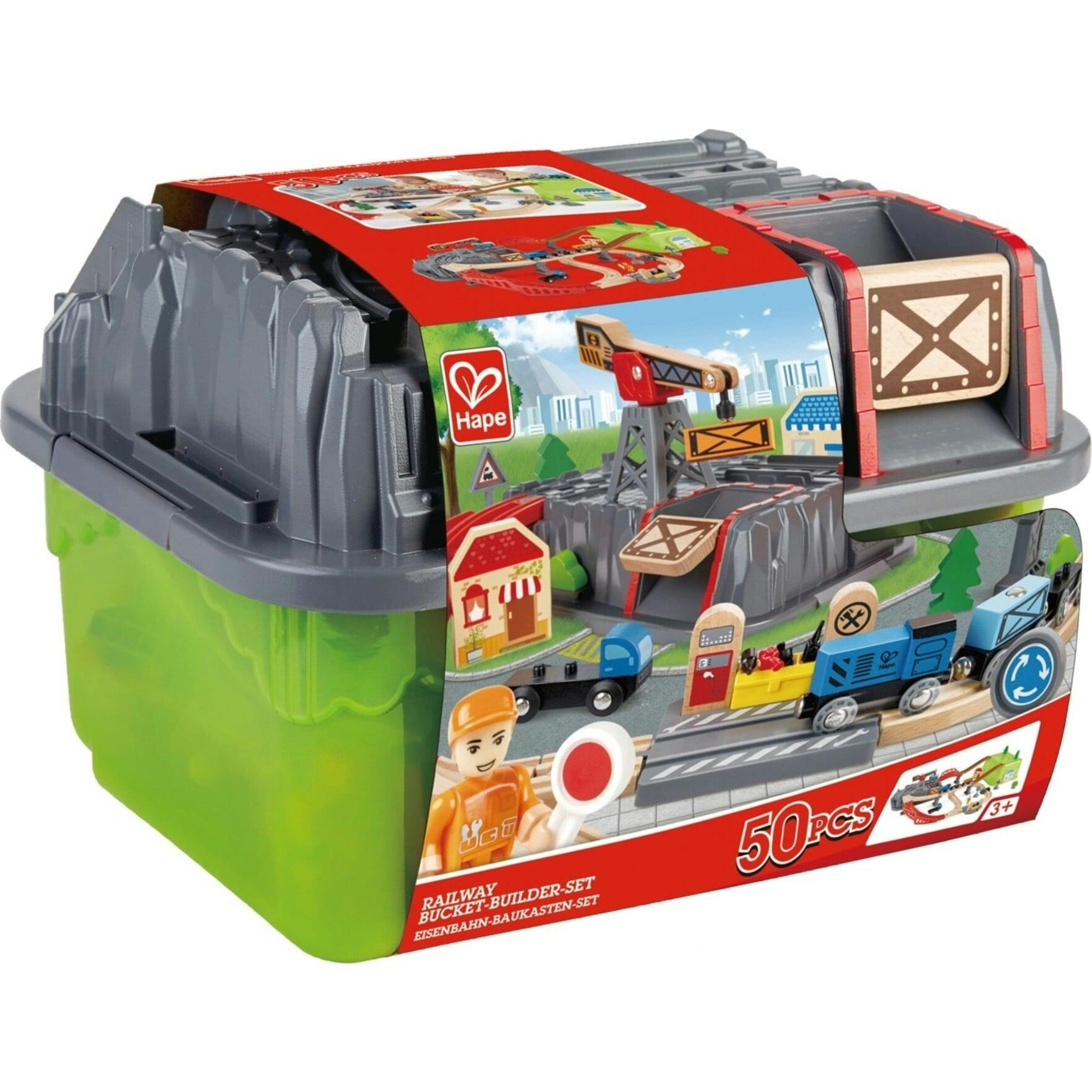 Train Building Set in a Bucket