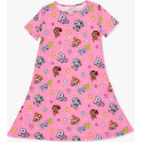 PAW Patrol: Varsity Pink Bamboo Girls' Short Sleeve Dress