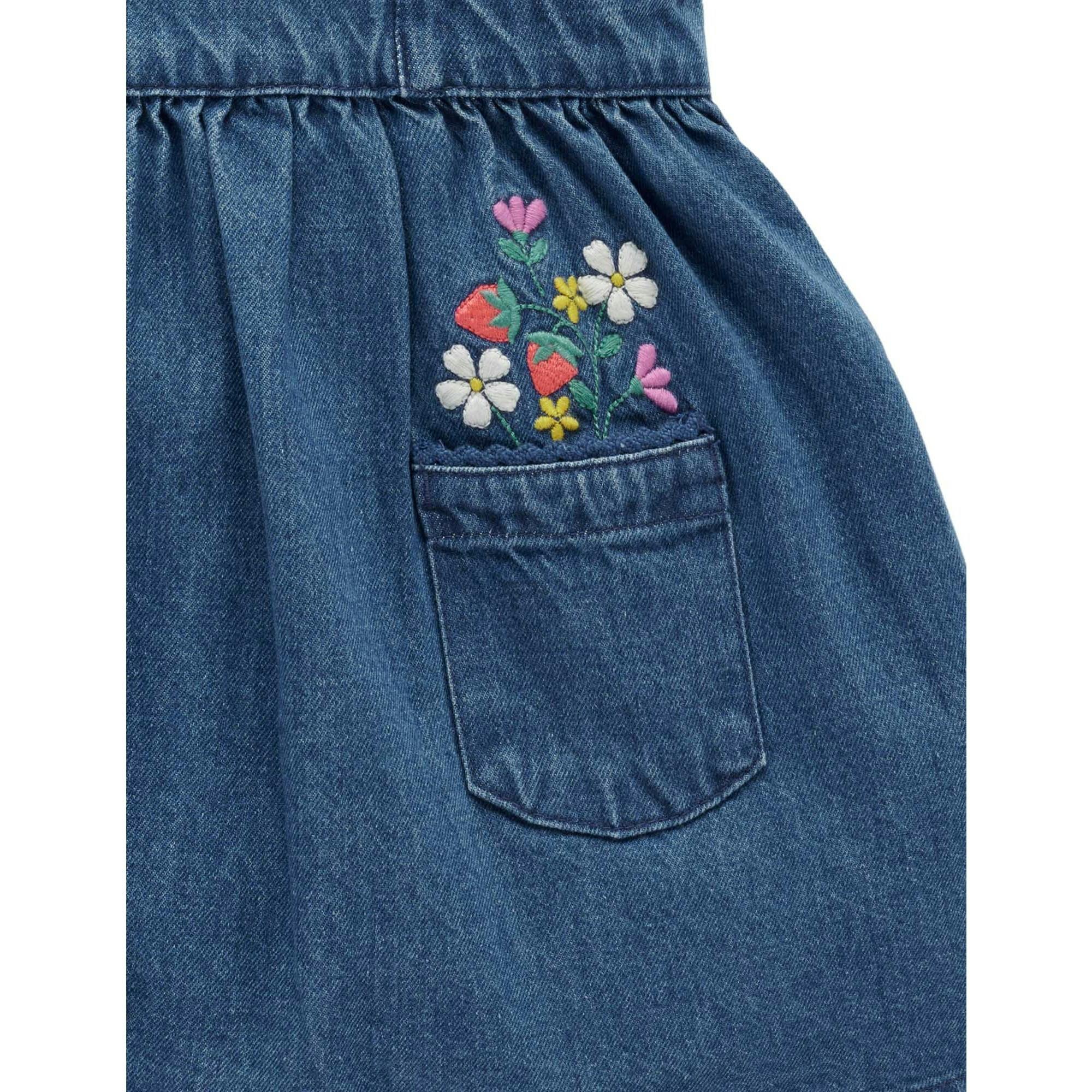 Embroidered Pinnie Set Mid Denim