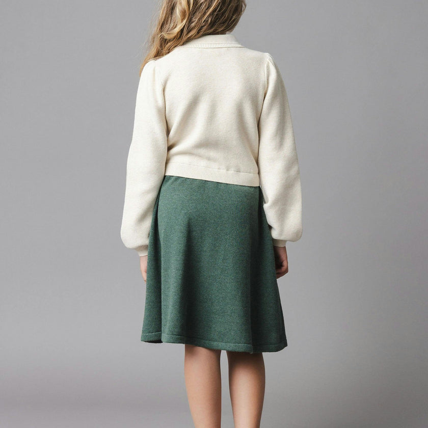 Organic Button Front Collared Sweater Dress