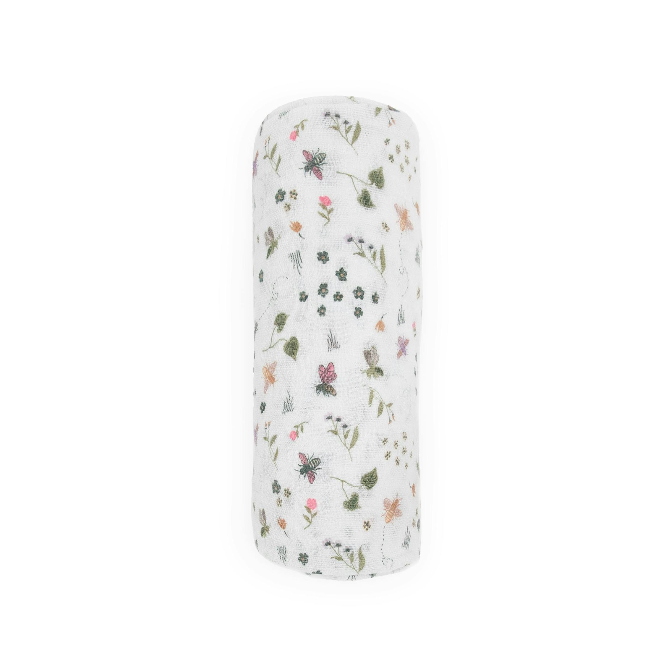 Cotton Muslin Swaddle Blanket - Garden Bees