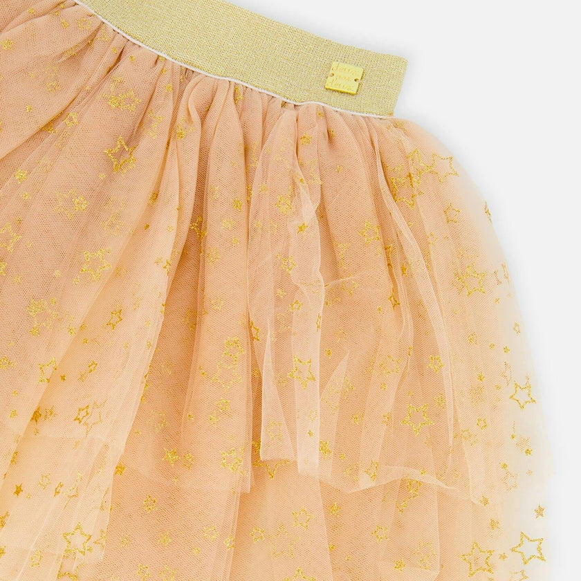 Multi Layer Glittering Mesh Skirt