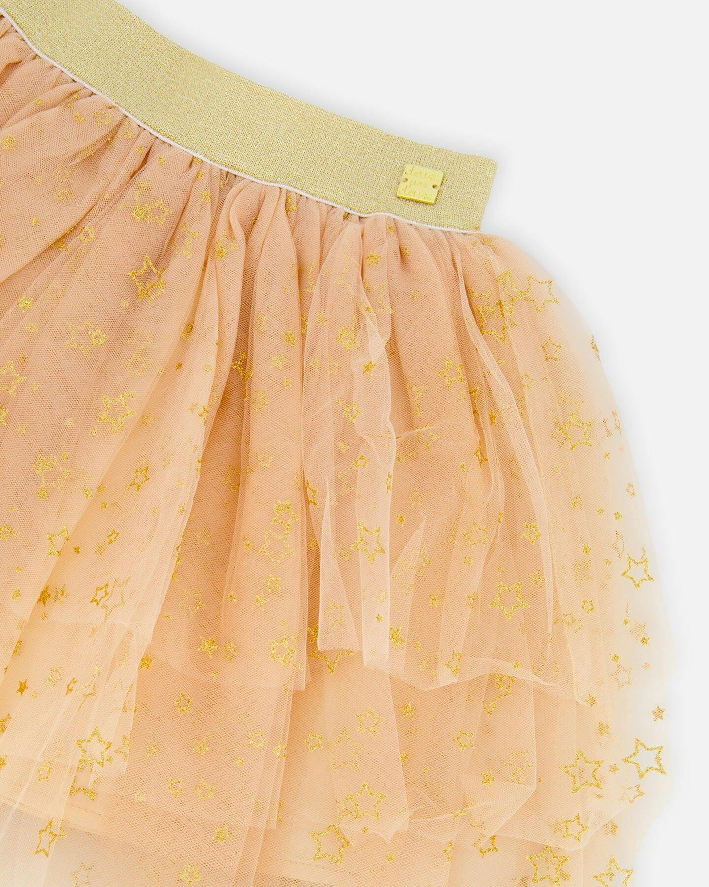 Multi Layer Glittering Mesh Skirt