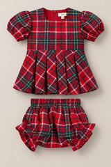 Baby Girl Rosario Dress Set in Christmas Cheer Plaid
