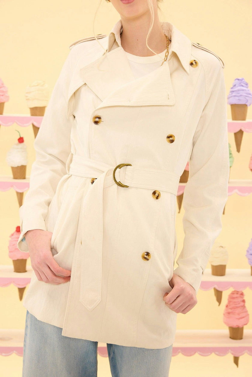 Linden Trench Coat in Blue Bouquet