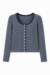 Marni Navy and White Stripe Button Down