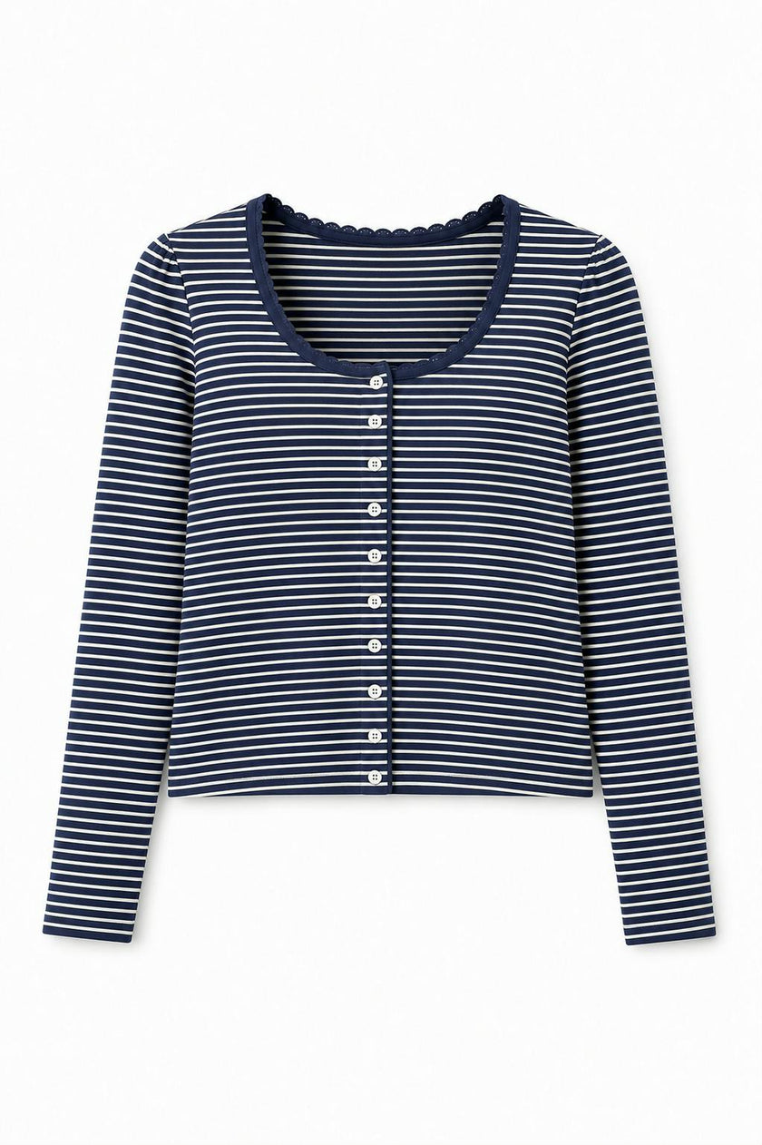Marni Navy and White Stripe Button Down