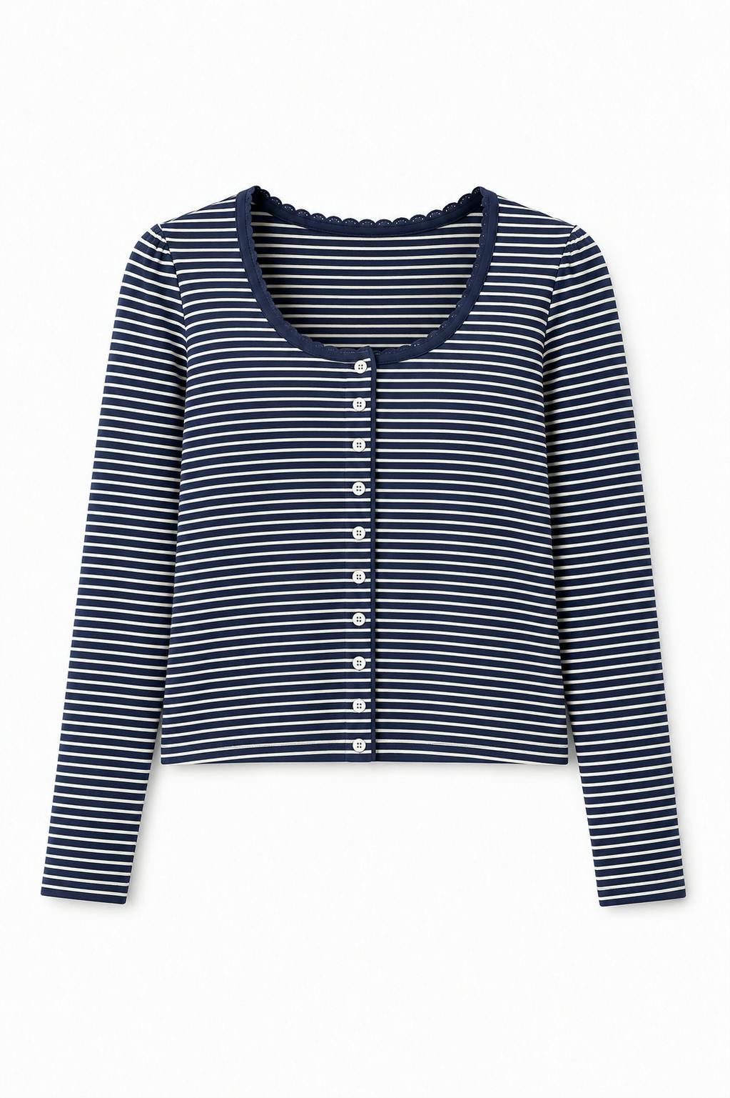 Marni Navy and White Stripe Button Down