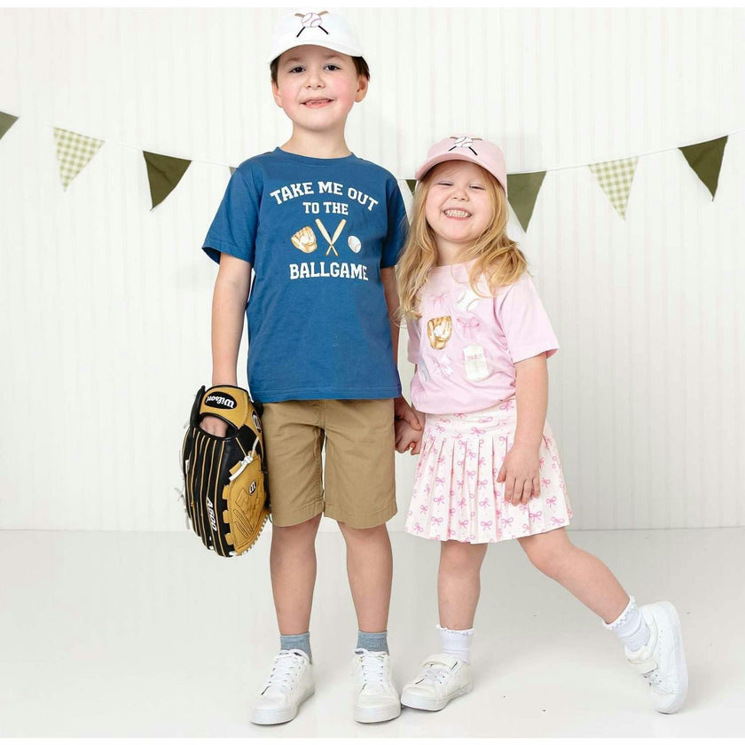 Take Me Out To The Ballgame Short Sleeve T-Shirt - Indigo