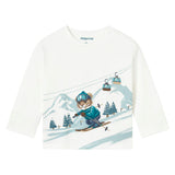 White Skiing Tiger T-Shirt