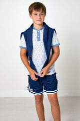 navy basketball short