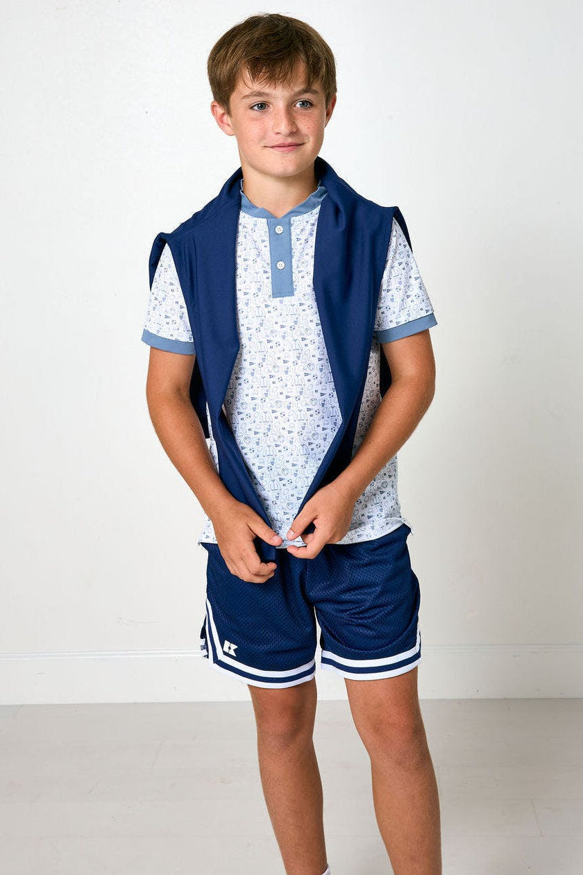 navy basketball short
