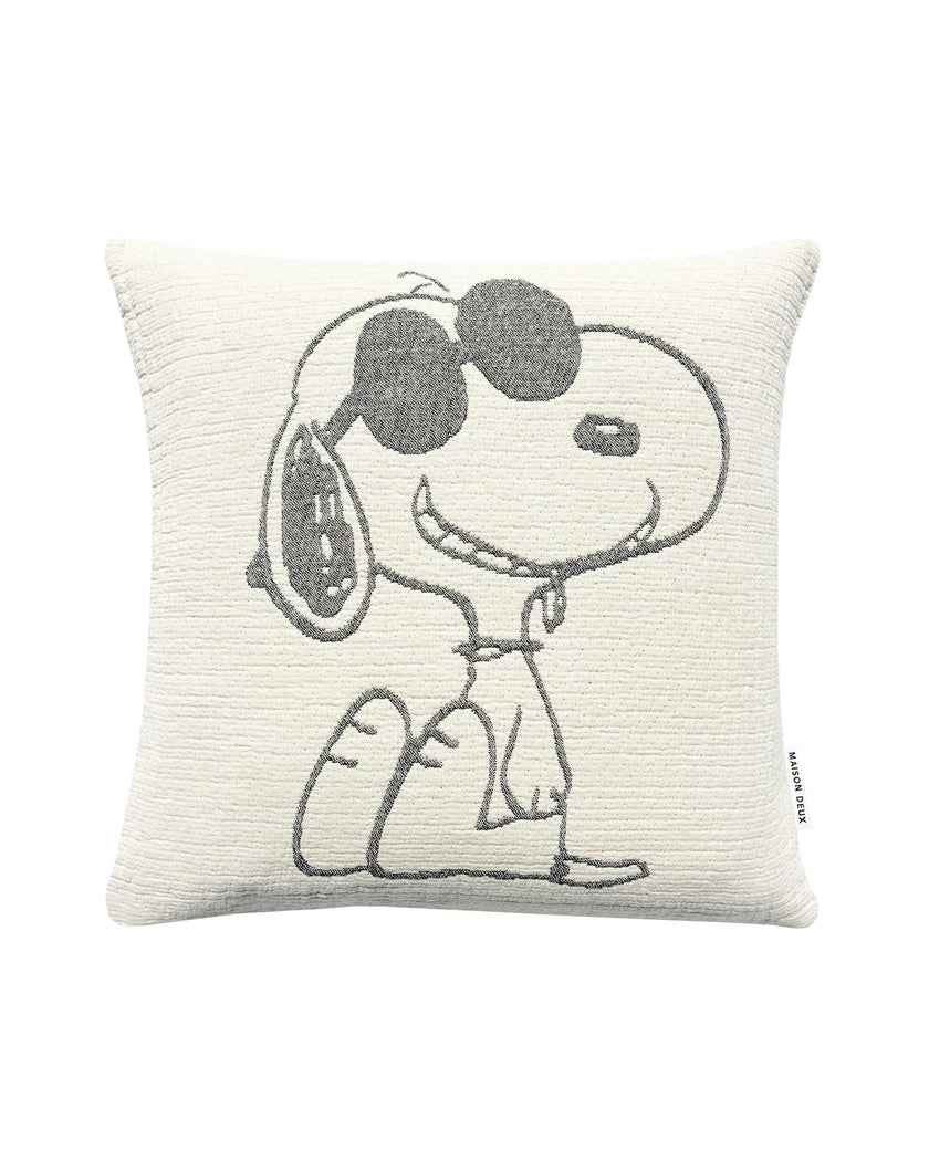 Cushion Cover PEANUTS SUNGLASSES Cotton Black / White 20 x 20in