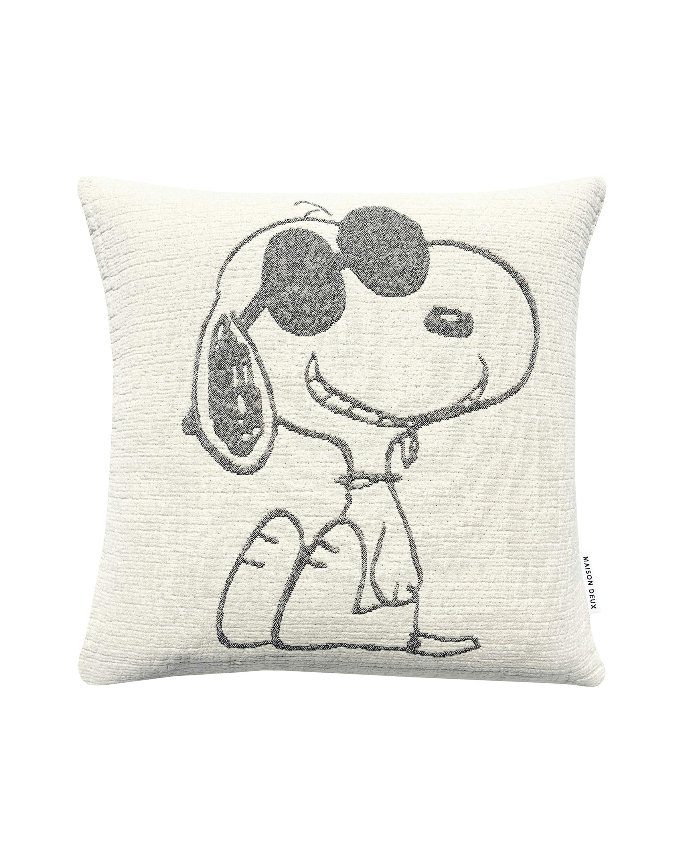 Cushion Cover PEANUTS SUNGLASSES Cotton Black / White 20 x 20in