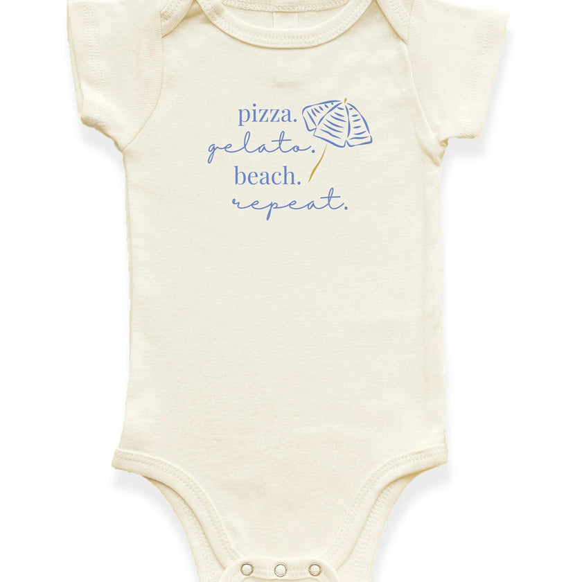 Pizza Gelato Beach Organic Cotton Baby Bodysuit