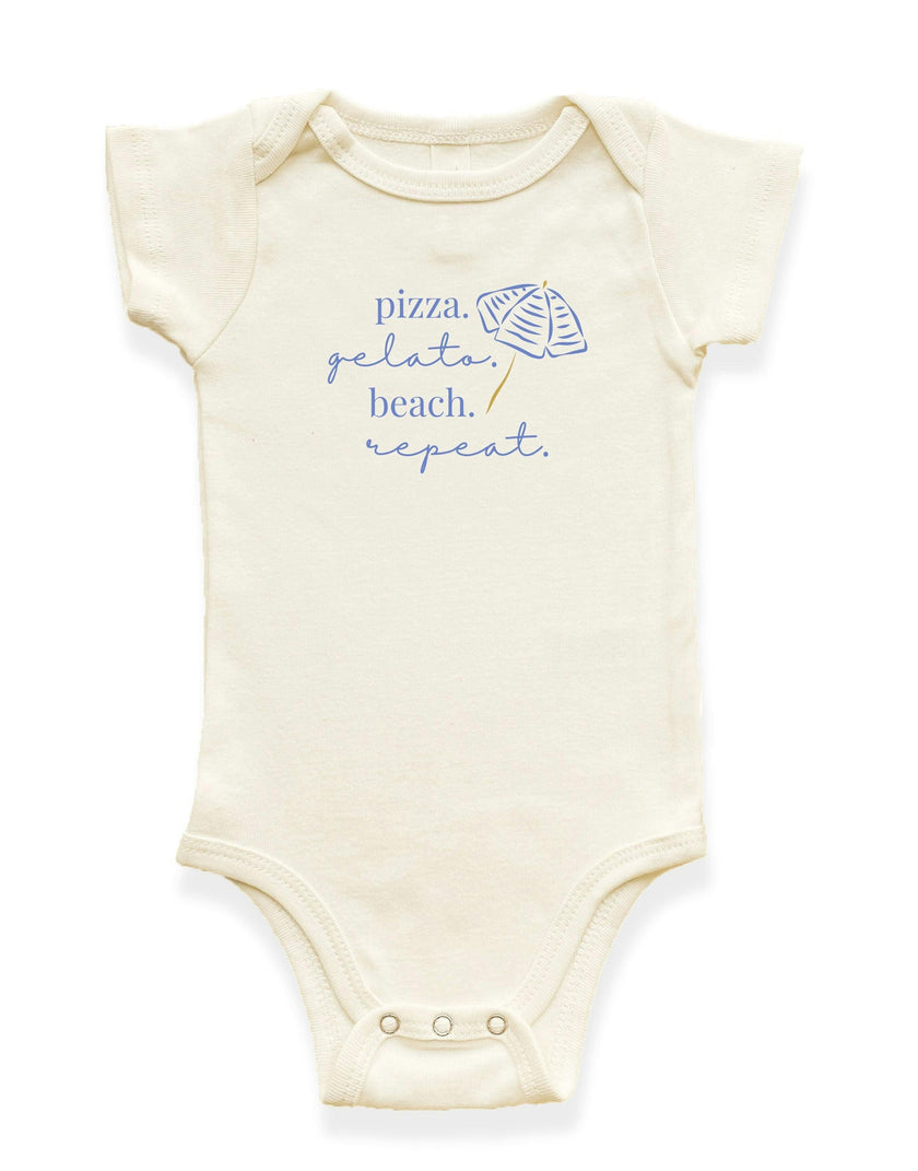 Pizza Gelato Beach Organic Cotton Baby Bodysuit