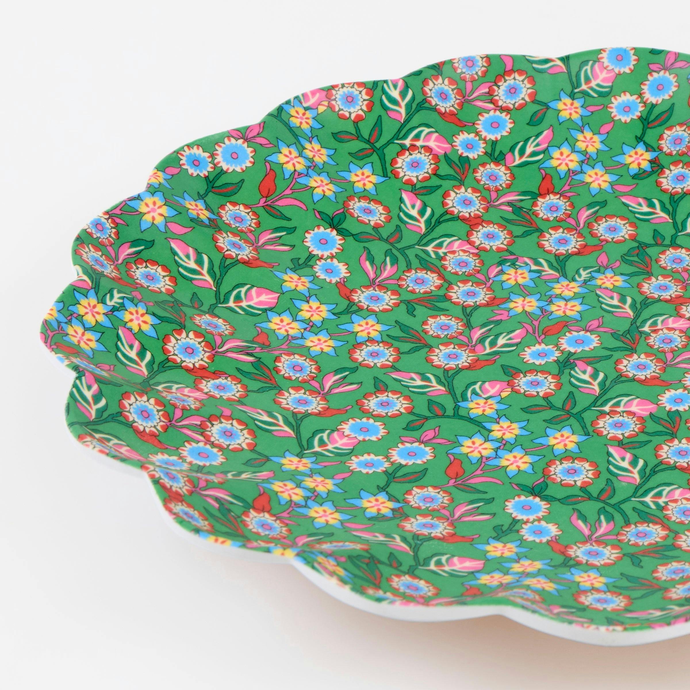 Meri Meri x Liberty Red & Green Reusable Large Plates