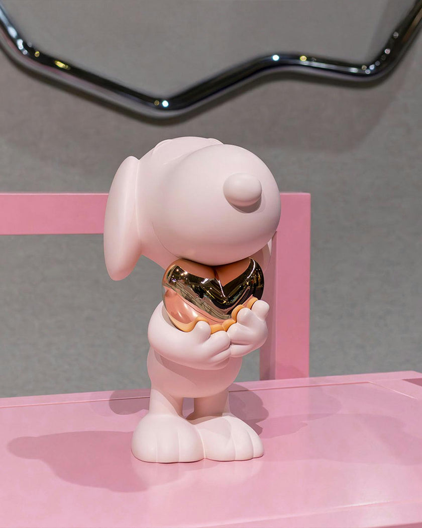 Snoopy HEART Pink & Gold Heart 11in
