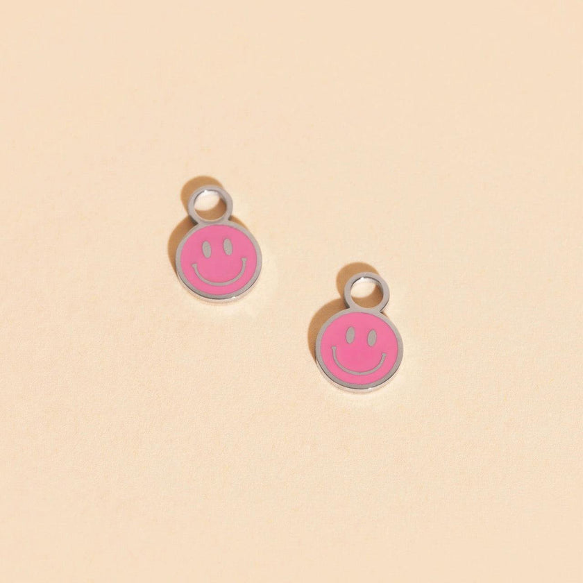 Smiley Huggie Hoop Charms