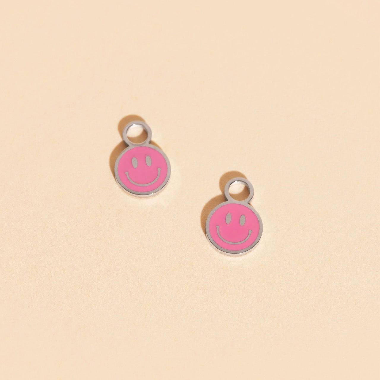 Smiley Huggie Hoop Charms