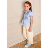 Soft Cotton Wide Leg Trousers in Cream (2-12yrs)