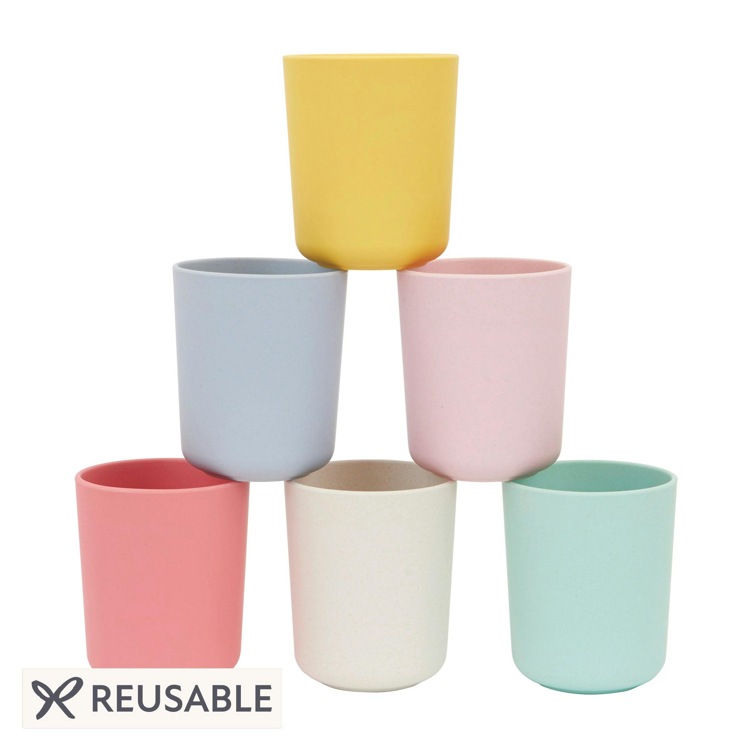 Multicolor Reusable Bamboo Cups