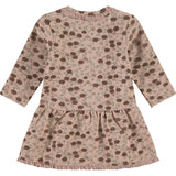 All-Over Floral Print Long Sleeve Drop Peplum Waist Dress