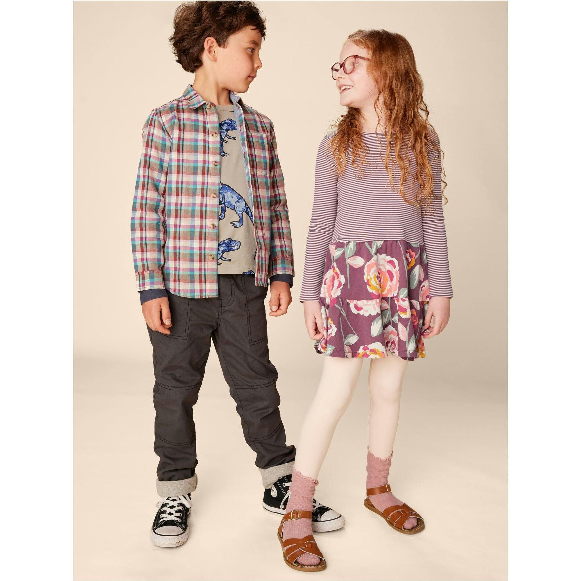 Double Weave Plaid Chest Pocket Button-Up Shirt, Multi