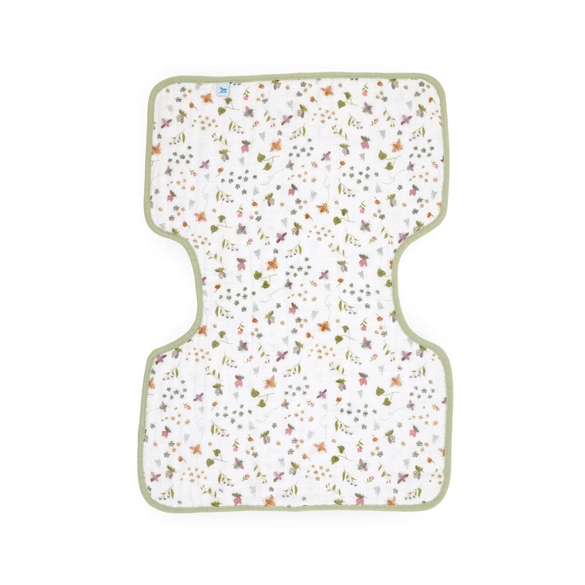 Cotton Muslin Burp Cloth - Garden Bees