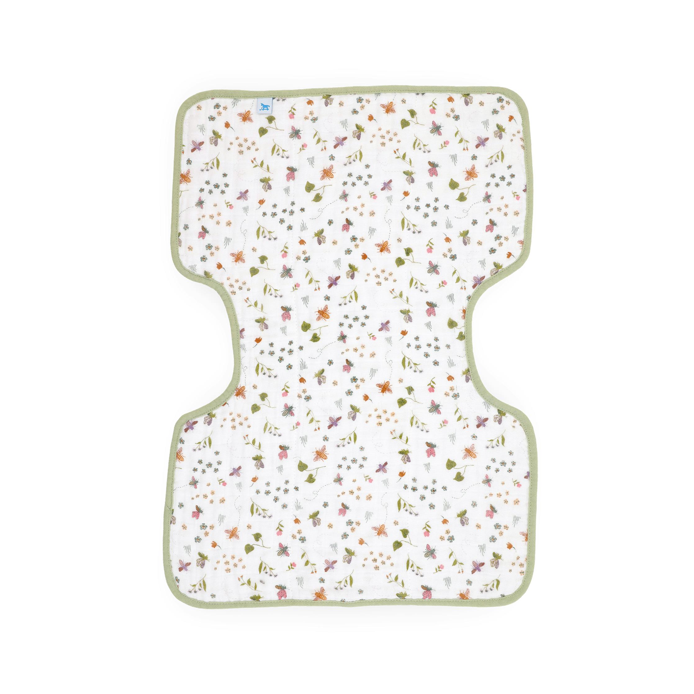 Cotton Muslin Burp Cloth - Garden Bees