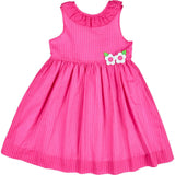 Shimmer Stripe Lawn Dress With Flowers