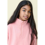 Relaxed Cotton Zip Collar Sweatshirt