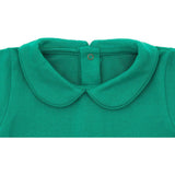 SS Organic Cotton Collared Bodysuit, Green