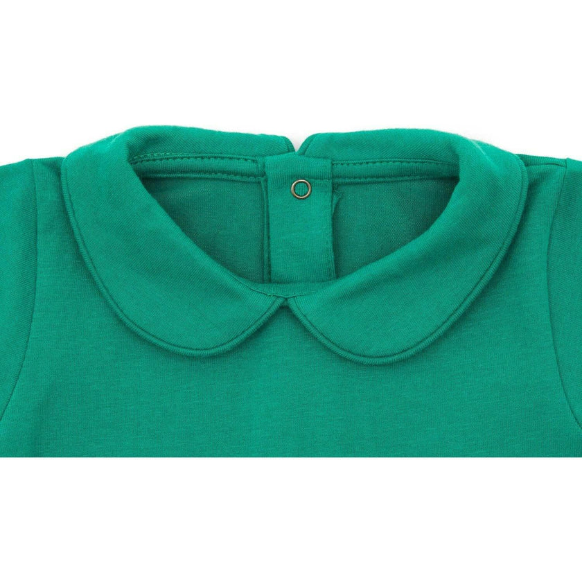 SS Organic Cotton Collared Bodysuit, Green