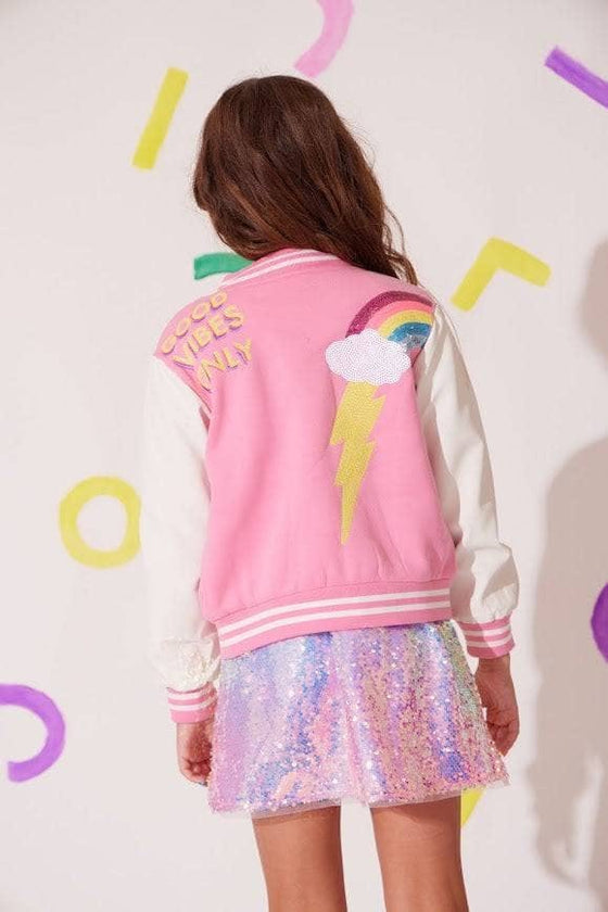 Good Vibes Varsity Bomber Jacket