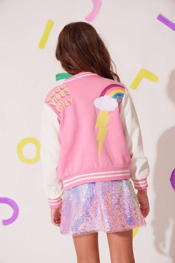 Good Vibes Varsity Bomber Jacket