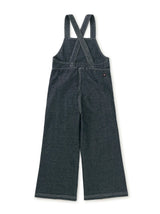 Wide Leg Denim-Like Overalls, Indigo
