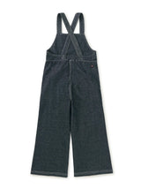 Wide Leg Denim-Like Overalls, Indigo