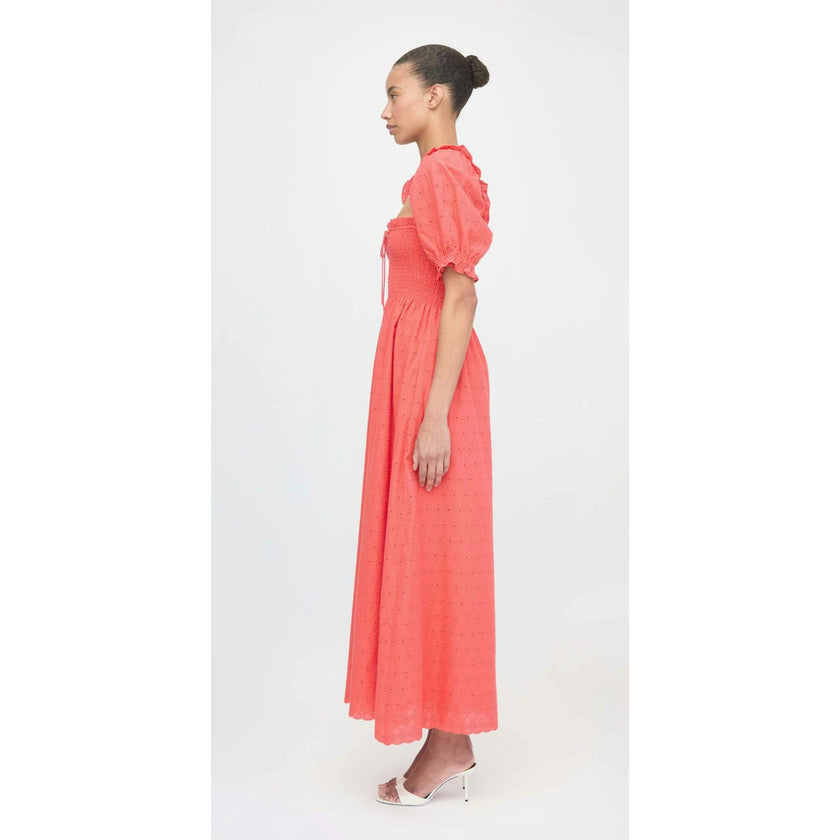 The Scarlett Nap Dress - Coral Daisy Broderie