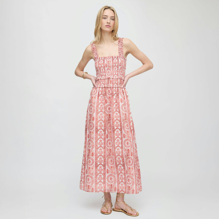 The Azalea Maxi Nap Dress - Coral Corsica Paisley