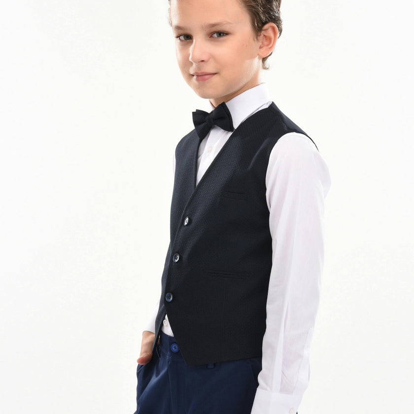 Navy Benito Vest Outfit Set