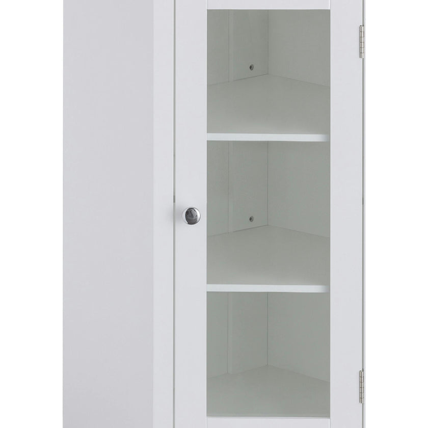 Madison Wooden Corner Floor Cabinet with Glass Door