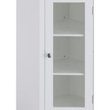 Madison Wooden Corner Floor Cabinet with Glass Door