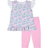Floral Print Top with Capri Leggings