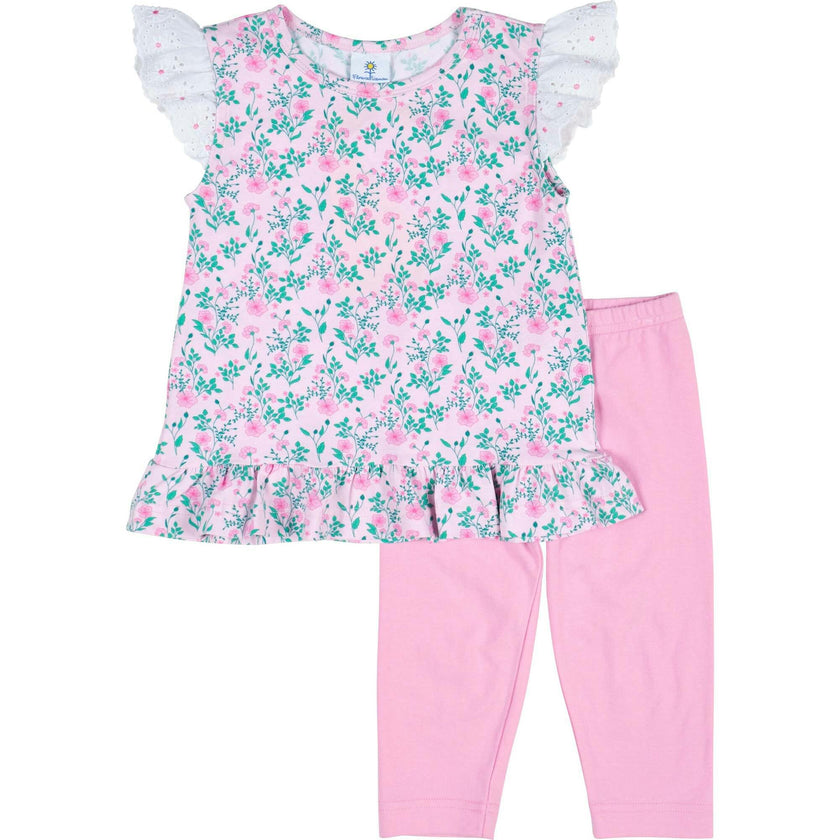Floral Print Top with Capri Leggings
