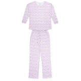 Audrey Women's Longsleeve Top Pant Set - Penguin Party Pink