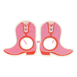 Packed Party Better in Boots Pink Glitter Cowboy Boot Novelty Party Glasses - Glitter Felt Boot Shape with Jewel Heart Details, One Size Fits All